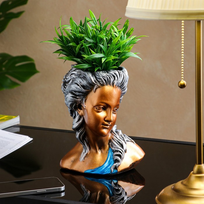 Кашпо "Голова", бронза, синий 21х14х17 см, 1 л
Кашпо "Голова", бронза, синий 21х14х17 см, 1 л