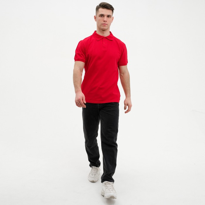 Футболка-поло мужская, цвет красный, размер 50 
Футболка-поло мужская, цвет красный, размер 50