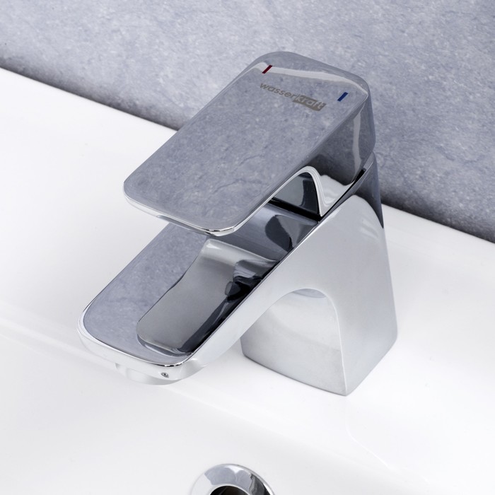 фото Смеситель для раковины wasserkraft salm 2703, однорычажный, излив 102 мм, хром