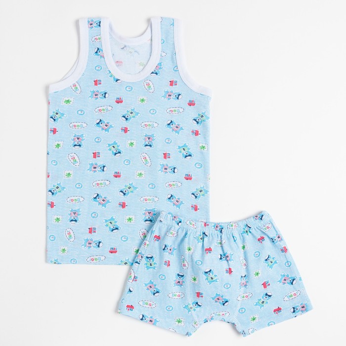 Комплект для мальчика (майка, трусы-боксеры), голубой/мишки, рост 92-98 см
Комплект для мальчика (майка, трусы-боксеры), голубой/мишки, рост 92-98 см