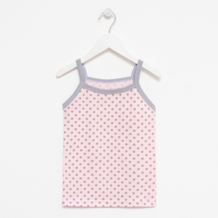 Майка для девочки, цвет розовый/горох, рост 122
Майка для девочки, цвет розовый/горох, рост 122