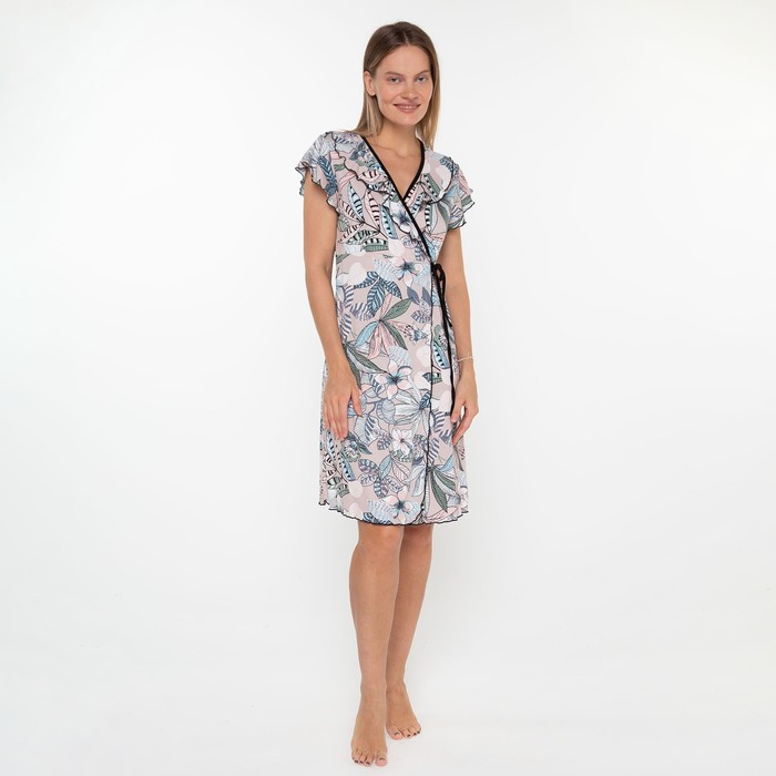 Халат женский, цвет бежевый/серый, размер 44
Халат женский, цвет бежевый/серый, размер 44