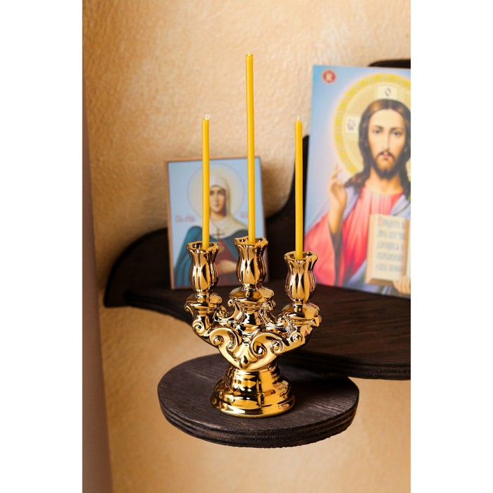 Подсвечник "Канделябр", золотой, керамика, 13 см
Подсвечник "Канделябр", золотой, керамика, 13 см