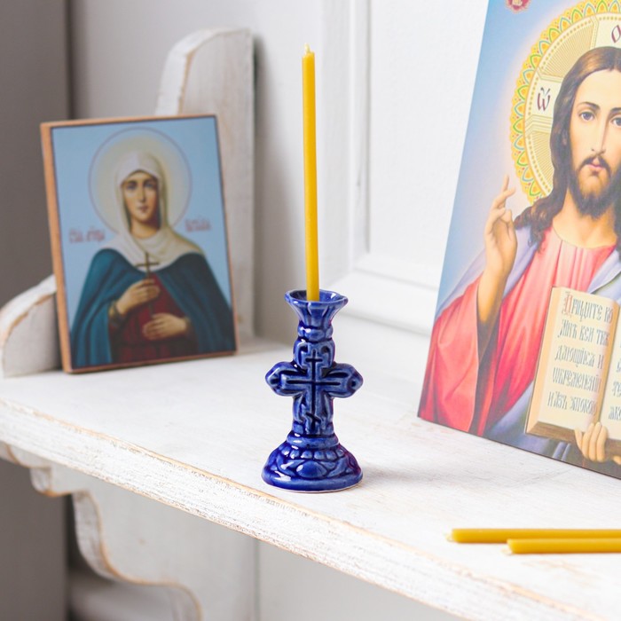 Подсвечник "Крест", синий, керамика, 9 см
Подсвечник "Крест", синий, керамика, 9 см