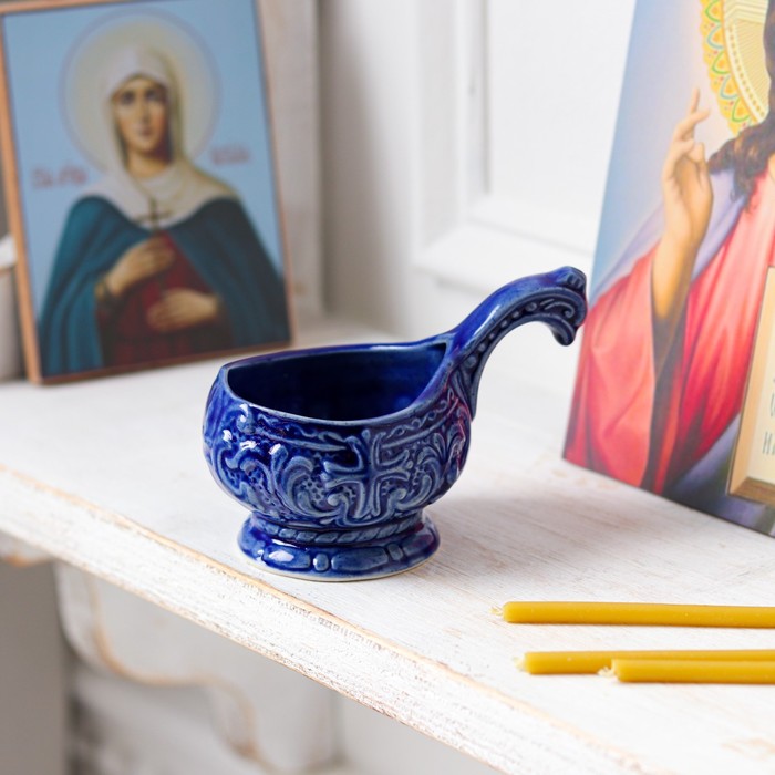 Корец церковный "Крест", синий, керамика
Корец церковный "Крест", синий, керамика