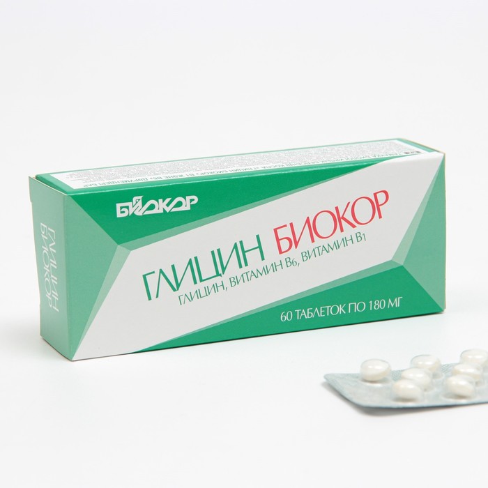 Глицин с витаминами B1 и B6, 60 таблеток
Глицин с витаминами B1 и B6, 60 таблеток