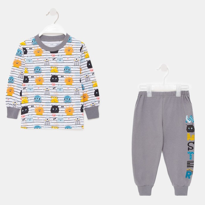 Пижама (лонгслив/брюки) для мальчика, цвет серый, рост 92
Пижама (лонгслив/брюки) для мальчика, цвет серый, рост 92