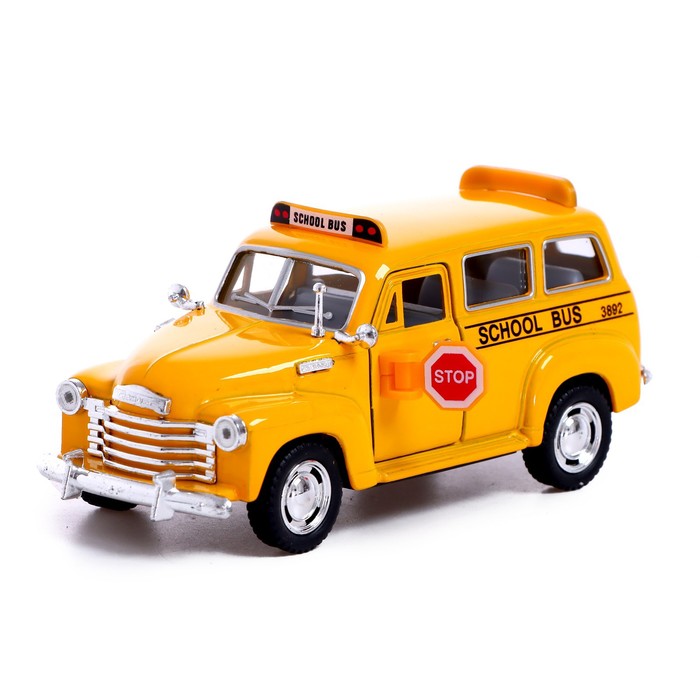 Машина металлическая Chevrolet Suburban School Bus, 1:36, открываются двери, инерция
Машина металлическая Chevrolet Suburban School Bus, 1:36, открываются двери, инерция