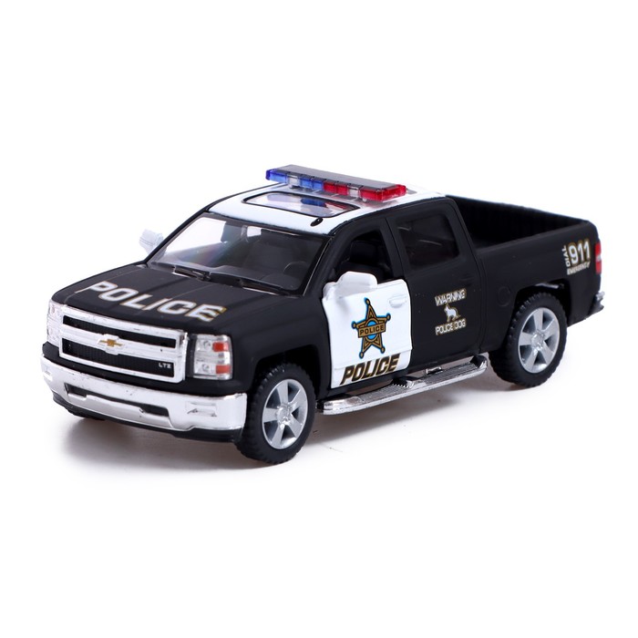 Машина металлическая Chevrolet Silverado Police, 1:46, открываются двери, инерция 
Машина металлическая Chevrolet Silverado Police, 1:46, открываются двери, инерция