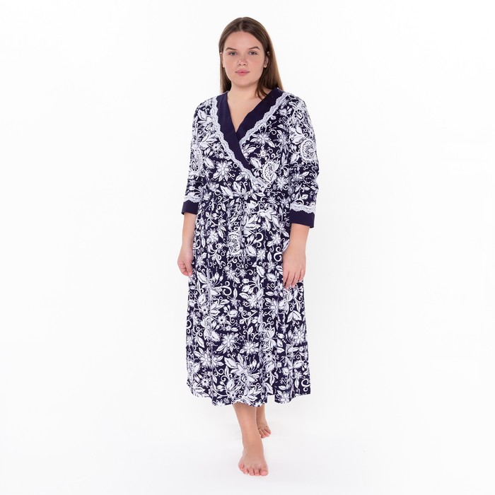 Халат женский, цвет тёмно-синий, размер 58
Халат женский, цвет тёмно-синий, размер 58