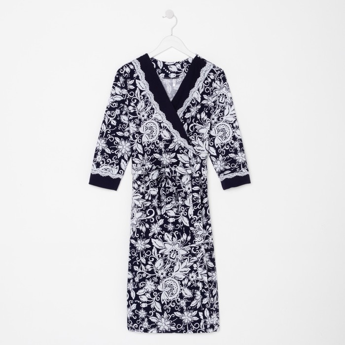 Халат женский, цвет тёмно-синий, размер 52
Халат женский, цвет тёмно-синий, размер 52