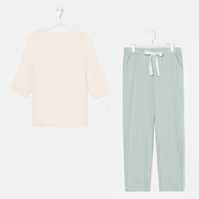 Комплект домашний женский (лонгслив/брюки), цвет светлый хаки, размер 54
Комплект домашний женский (лонгслив/брюки), цвет светлый хаки, размер 54