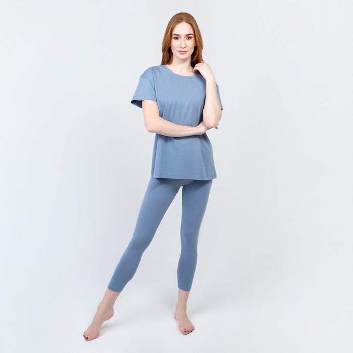 Костюм женский (футболка/бриджи), цвет серо-голубой, размер 54
Костюм женский (футболка/бриджи), цвет серо-голубой, размер 54