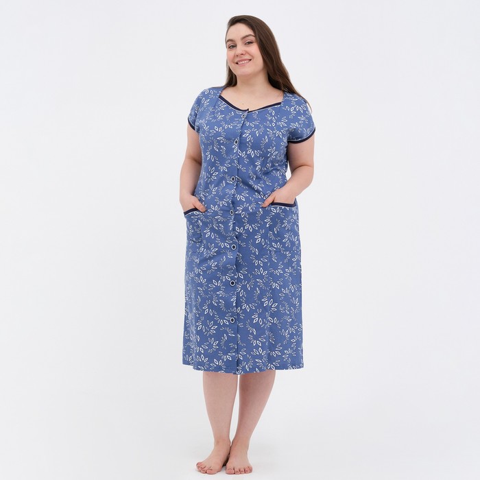 Халат женский домашний, цвет голубой, размер 52
Халат женский домашний, цвет голубой, размер 52