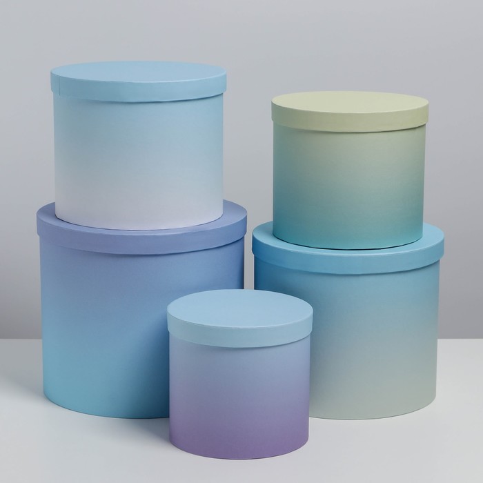 Набор коробок 5 в 1 «Градиент 2», 13 × 13,5‒19.5 × 23 см
Набор коробок 5 в 1 «Градиент 2», 13 × 13,5‒19.5 × 23 см