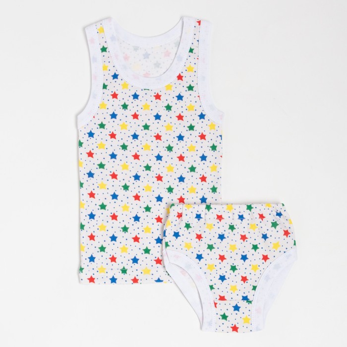 Комплект (майка, трусы) детский, цвет белый/звёздочки, рост 92 см
Комплект (майка, трусы) детский, цвет белый/звёздочки, рост 92 см