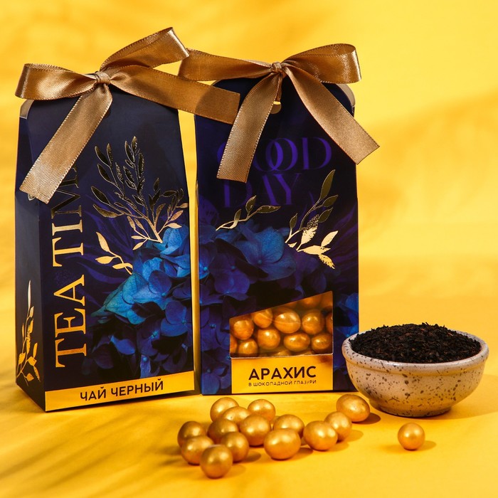 Набор Tea time: чай чёрный 50 г., арахис в шоколадной глазури 100 г.
Набор Tea time: чай чёрный 50 г., арахис в шоколадной глазури 100 г.