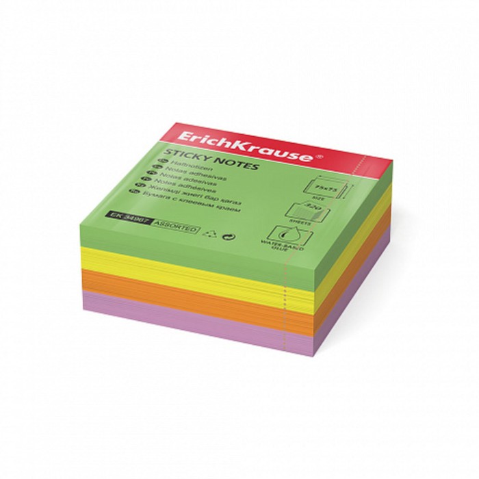 Бумага для заметок с клеевым краем ErichKrause Tropic, 75 х 75 мм, 320 листов, 4 цвета, МИКС
Бумага для заметок с клеевым краем ErichKrause Tropic, 75 х 75 мм, 320 листов, 4 цвета, МИКС