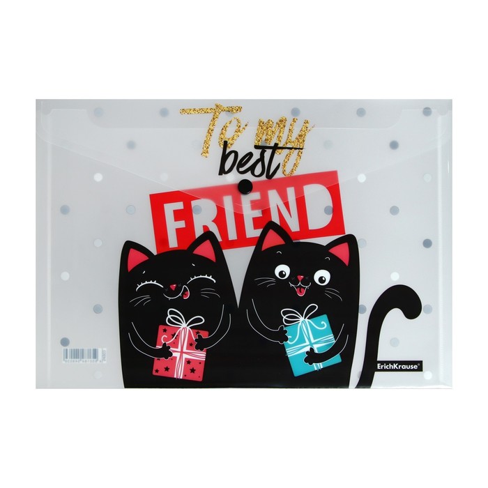 Набор папок-конвертов на кнопке А4, 160 мкм, ErichKrause Feline Friends, полупрозрачная, 4 шт., глянцевая, с принтом, микс
Набор папок-конвертов на кнопке А4, 160 мкм, ErichKrause Feline Friends, полупрозрачная, 4 шт., глянцевая, с принтом, микс