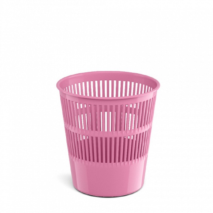 фото Корзина для бумаг и мусора erichkrause pastel, 9 литров, пластик, сетчатая, розовая