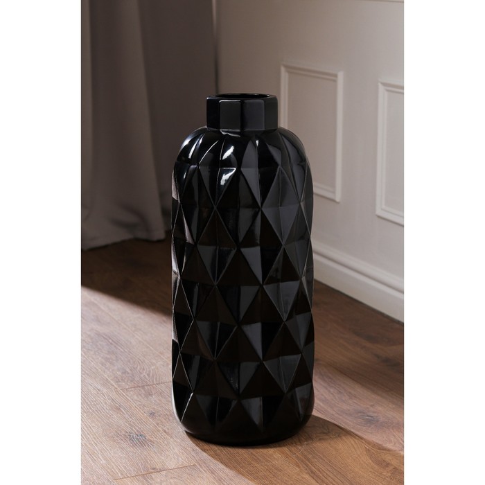 Ваза керамическая "Молли", напольная, глазурь, чёрная, 63 см
Ваза керамическая "Молли", напольная, глазурь, чёрная, 63 см