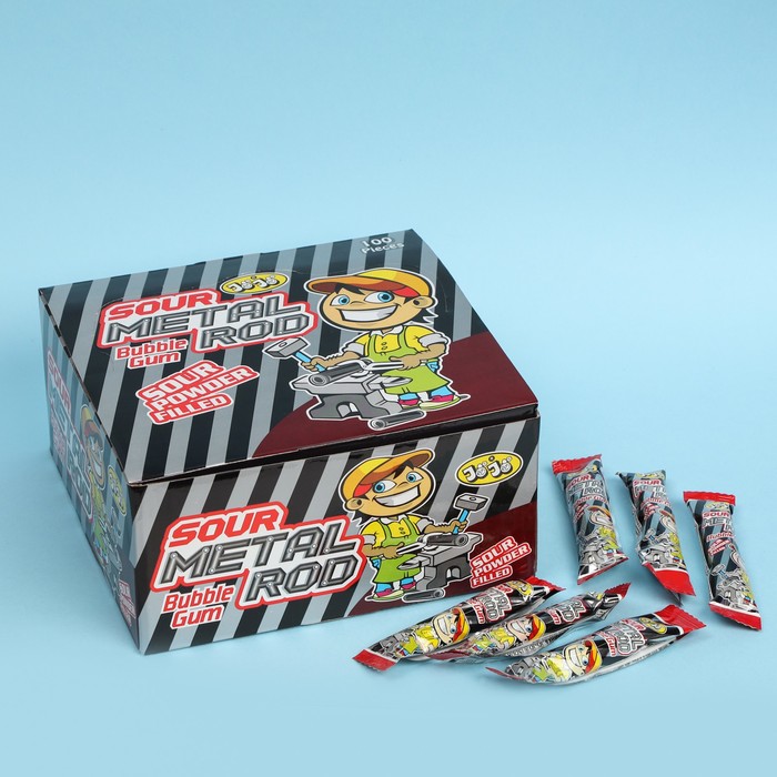 Жевательная резинка Jojo Sour Metal Rod с начинкой, 7,5 г
Жевательная резинка Jojo Sour Metal Rod с начинкой, 7,5 г