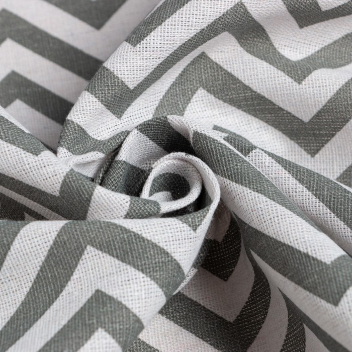 фото Скатерть доляна 145х145см, зигзаг цв.серый, 100%пэ, рогожка 200 гр/м
