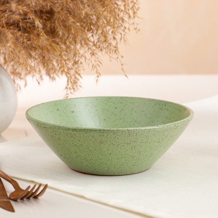 Салатник малый "Гранит", светло-зелёный 0.7 л