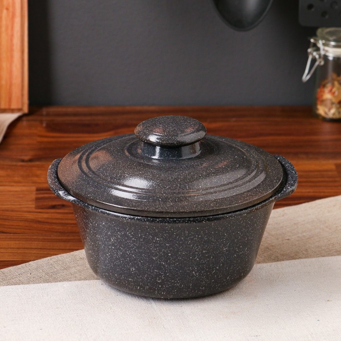 Кастрюля с ручками "Гранит", чёрная, красная глина, 1.2 л
Кастрюля с ручками "Гранит", чёрная, красная глина, 1.2 л