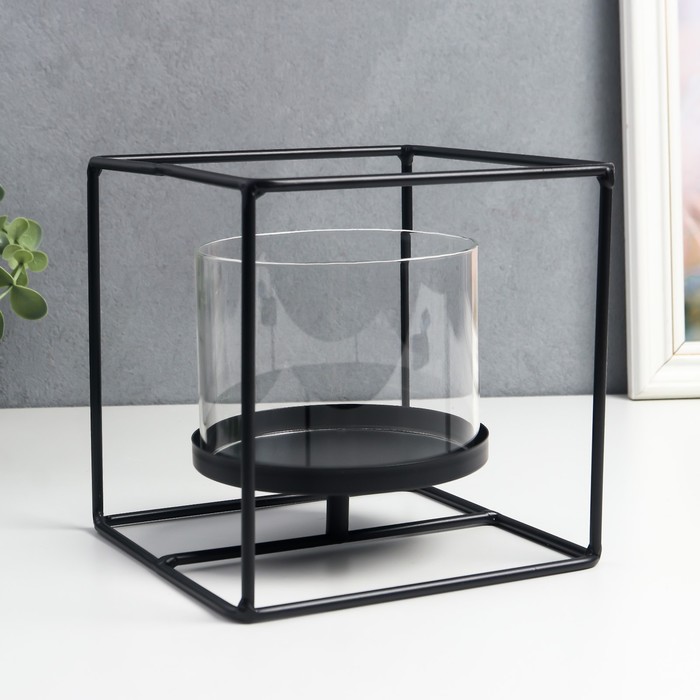 Подсвечник металл, стекло на 1 свечу "Лофт. Куб" чёрный 16,5х16,5х16,5 см
Подсвечник металл, стекло на 1 свечу "Лофт. Куб" чёрный 16,5х16,5х16,5 см