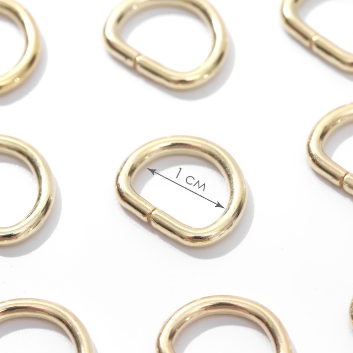 Полукольцо для сумок, d = 10 мм, толщина - 2 мм, цвет золотой
Полукольцо для сумок, d = 10 мм, толщина - 2 мм, цвет золотой