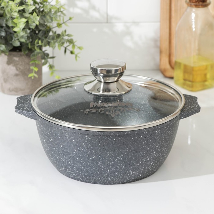 Кастрюля «Гранит», 2 л, стеклянная крышка, антипригарное покрытие, цвет серый
Кастрюля «Гранит», 2 л, стеклянная крышка, антипригарное покрытие, цвет серый