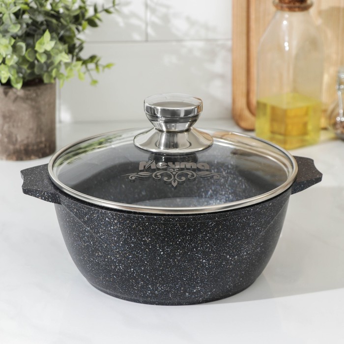 Кастрюля «Гранит», 2 л, стеклянная крышка, антипригарное покрытие, цвет чёрный 
Кастрюля «Гранит», 2 л, стеклянная крышка, антипригарное покрытие, цвет чёрный