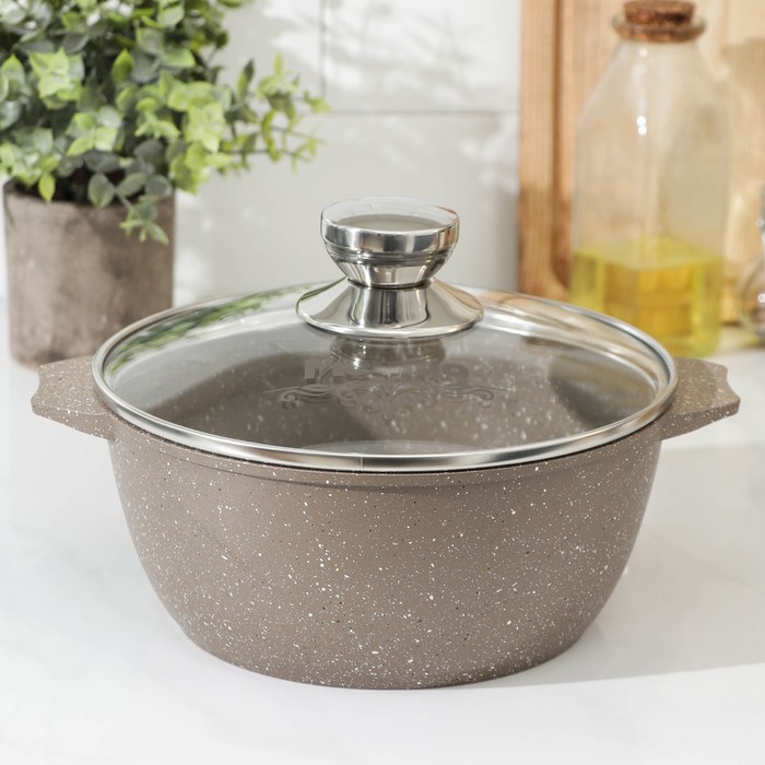 Кастрюля «Гранит», 2 л, стеклянная крышка, антипригарное покрытие, цвет коричневый
Кастрюля «Гранит», 2 л, стеклянная крышка, антипригарное покрытие, цвет коричневый