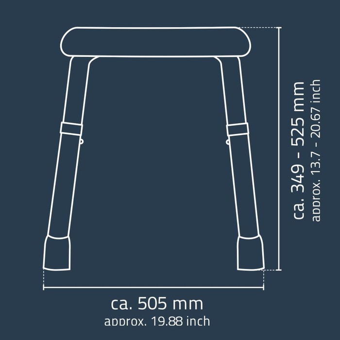 фото Табурет для ванной комнаты с регулируемой высотой go, серый ridder