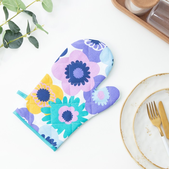 Варежка-прихватка Мари Санна Цветы+бирюза, рогожка
Варежка-прихватка Мари Санна Цветы+бирюза, рогожка