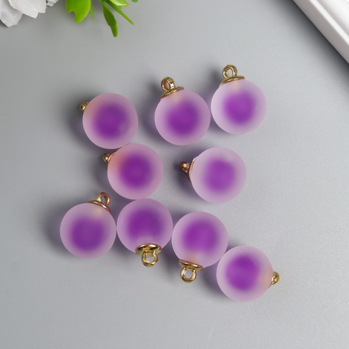 фото Подвеска для творчества акрил "шар" матовый фиолет 2,1х1,6 см арт узор