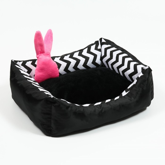 Лежанка с зайчиком 50 х 40 х 15 см, оксфорд, бязь, искусственый мех 
Лежанка с зайчиком 50 х 40 х 15 см, оксфорд, бязь, искусственый мех