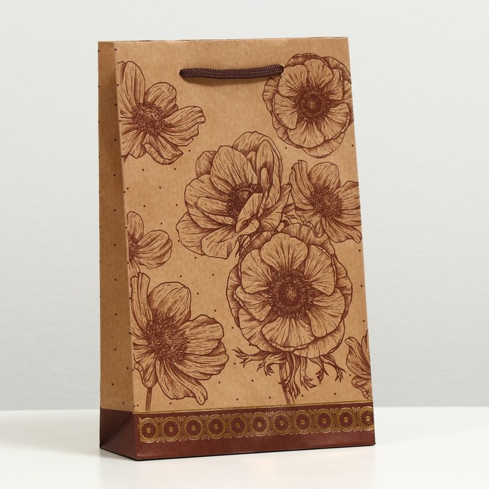 Пакет подарочный "Цветочный орнамент", крафт, 26.5 x 16.5 x 7 см
Пакет подарочный "Цветочный орнамент", крафт, 26.5 x 16.5 x 7 см