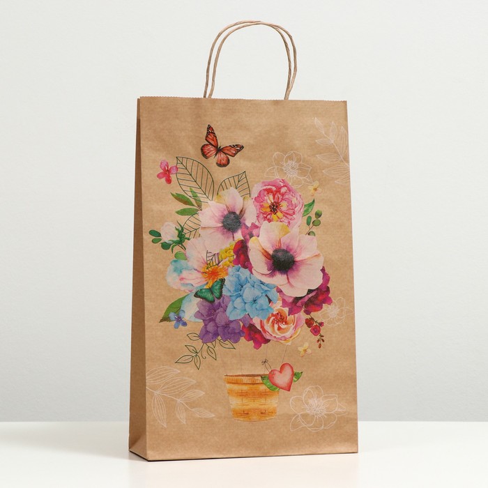 Пакет подарочный "Воздушный цветочный шар", крафт, 40.5 x 24.8 x 9 см
Пакет подарочный "Воздушный цветочный шар", крафт, 40.5 x 24.8 x 9 см