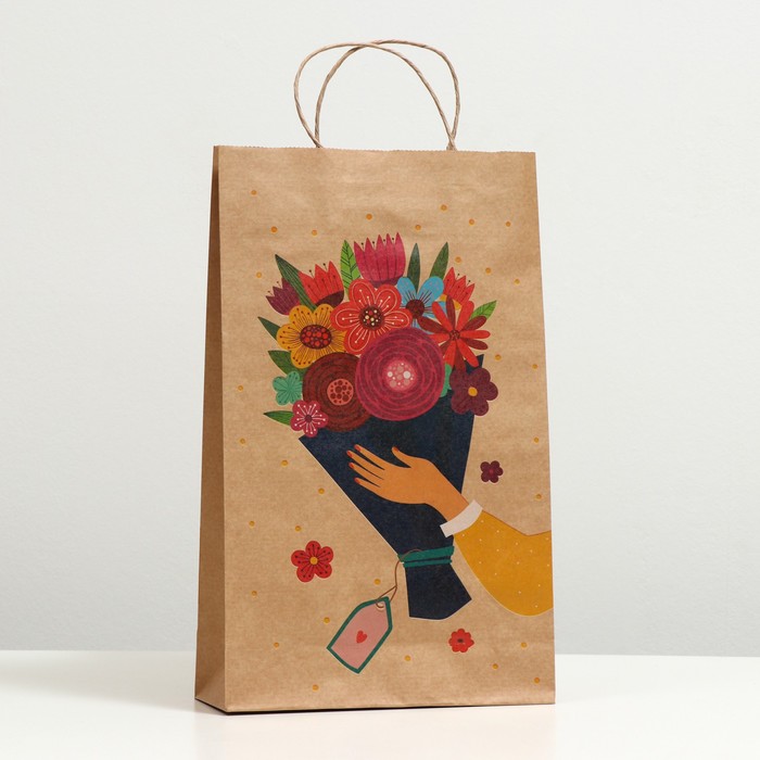 Пакет подарочный "Нежный букет", крафт, 40.5 x 24.8 x 9 см
Пакет подарочный "Нежный букет", крафт, 40.5 x 24.8 x 9 см