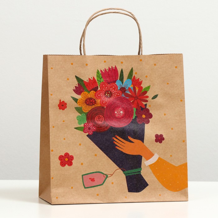 Пакет подарочный "Праздничный букет", крафт, 24 x 23 x 10 см
Пакет подарочный "Праздничный букет", крафт, 24 x 23 x 10 см