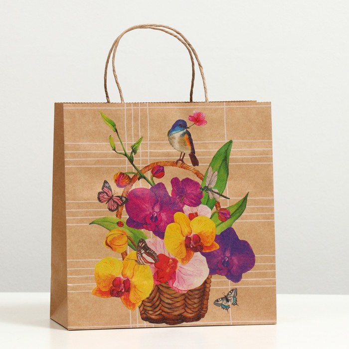 Пакет подарочный "Цветы в корзине", крафт, 24 x 23 x 10 см
Пакет подарочный "Цветы в корзине", крафт, 24 x 23 x 10 см
