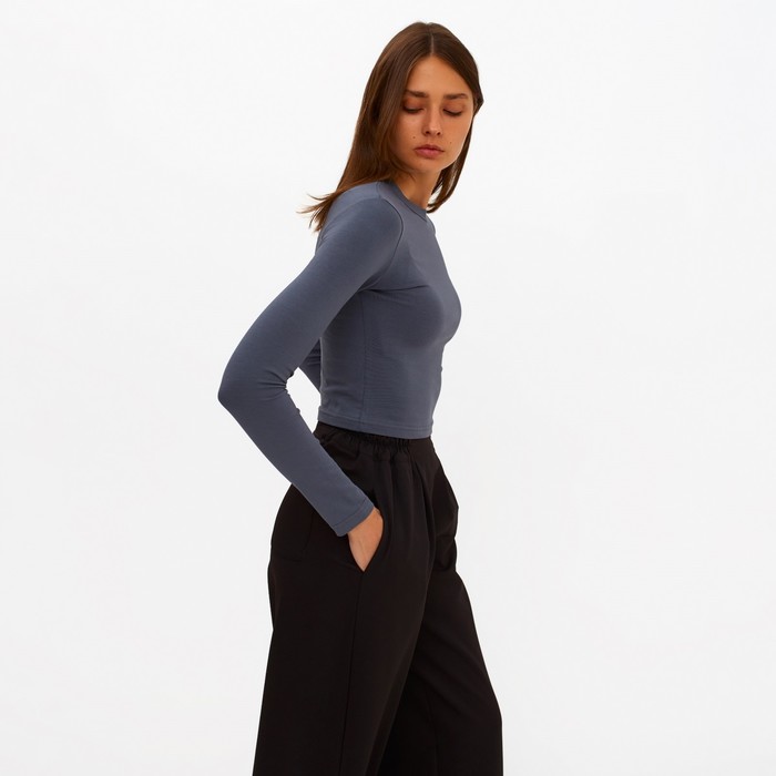 фото Лонгслив женский minaku: basic line, цвет графит, размер 42