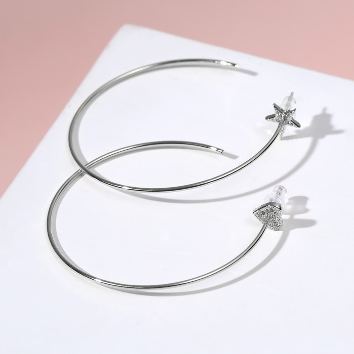 Серьги-кольца "Классика" звёздочка, цвет серебро
Серьги-кольца "Классика" звёздочка, цвет серебро