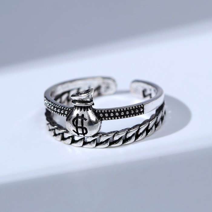 Кольцо "Цепь" с денежным мешком, цвет чернёное серебро
Кольцо "Цепь" с денежным мешком, цвет чернёное серебро