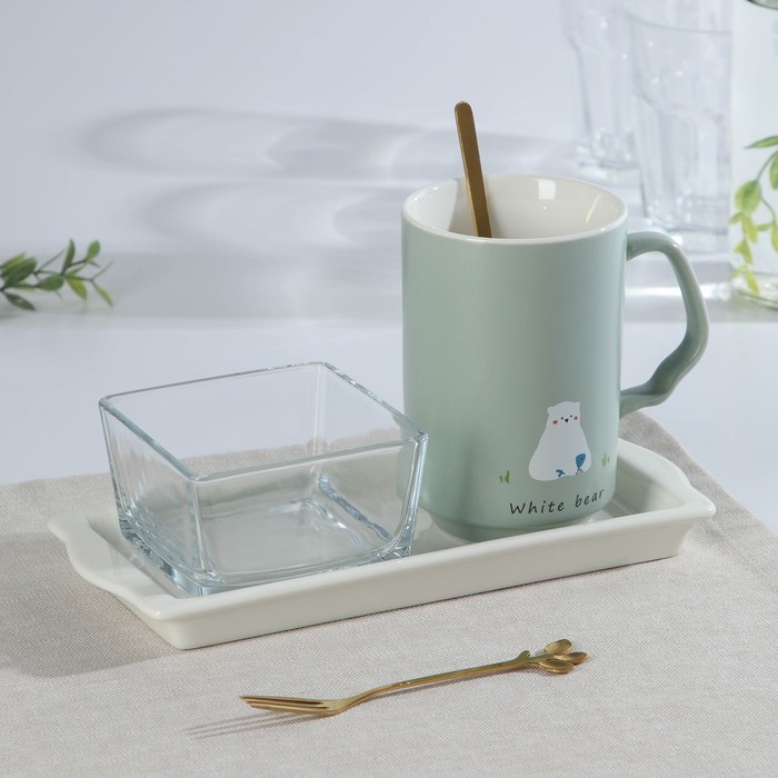 Кружка с подставкой, ложкой и миской «Мишка», 420 мл
Кружка с подставкой, ложкой и миской «Мишка», 420 мл