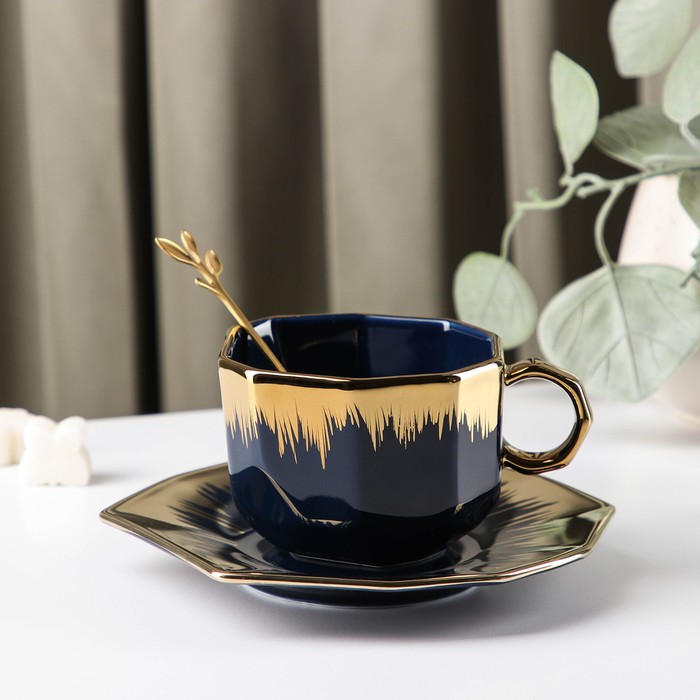 Чайная пара с ложкой «Закат», чашка 260 мл, блюдце d=15 см, цвет синий
Чайная пара с ложкой «Закат», чашка 260 мл, блюдце d=15 см, цвет синий