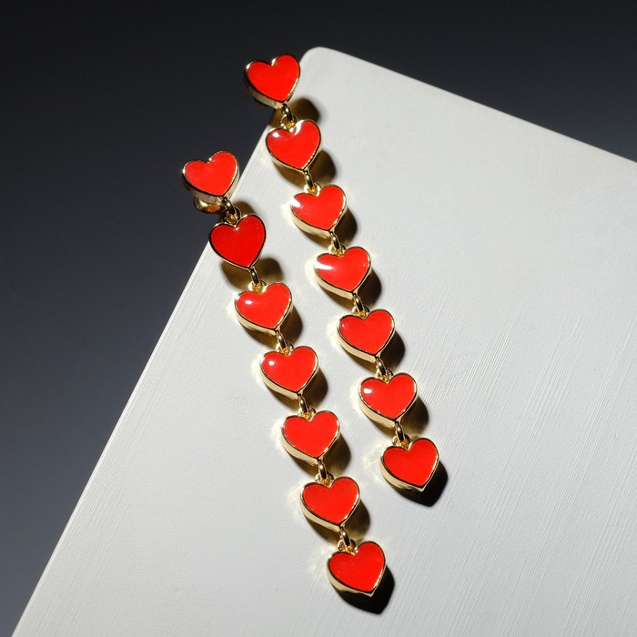 Серьги эмаль "Сердца", цвет красный в золоте
Серьги эмаль "Сердца", цвет красный в золоте