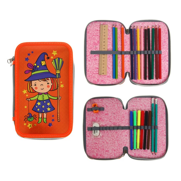 Пенал 2 секции Calligrata, 125 х 205 мм, с наполнением, 23 предмета, ламинированный картон, "Волшебница" 
Пенал 2 секции Calligrata, 125 х 205 мм, с наполнением, 23 предмета, ламинированный картон, "Волшебница"